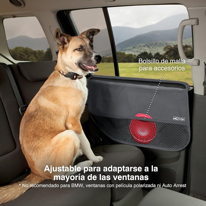 Kurgo Rover Car Door Guard, Charcoal | Protects Doors from Claws & Dirty Paws, Water & Stain Resistant, Adjustable, Easy to Clean/Install, Includes Storage Pockets - Image 3