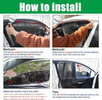 Ovege Car Window Shade 2pcs -Car Side Window Sun Shade Baby UV Protection Privacy Suction Magnetic (Back Seat 2pcs), Semi-Transparent - Image 6