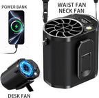 Waist Fan with Clip on: Portable 4-Speed Enlarged Fan-blades Personal Belt Fan with LED Light 6-11H of Working Time Hands-Free Neck Fan - Image 2