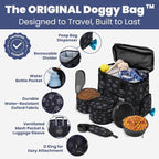 Rubyloo Original Doggy Bag™ Dog Travel Bag for Supplies with Travel Bowls | 2 BPA-Free Collapsible Bowls, 2 Pet Food Containers, TSA-Ready, Road Trips, Camping, Weekend Getaways, Doggy Gift, Paw Print - Image 2