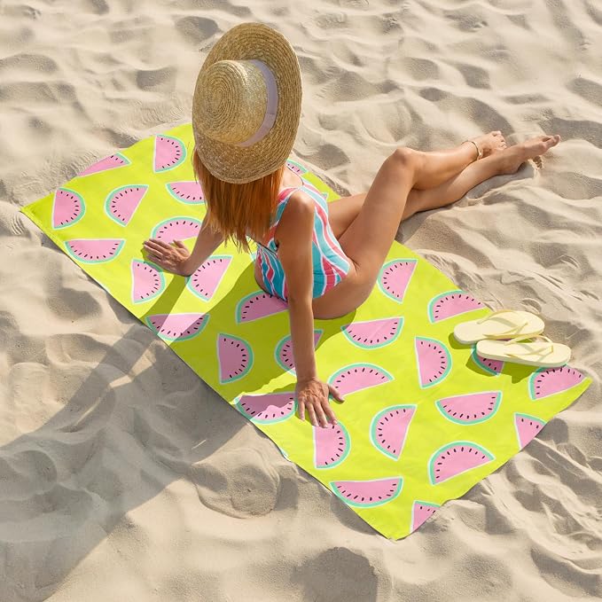 Car Seat Towel Covers Front Seats for Yoga,Gym,Workout,Sports,Running,Camping and Hiking,Automotive Cute Washable Sweat Towels Seat Cover Blanket for Cars Golf Trucks (Watermelon, 1Pcs) - Image 6