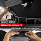 Motor Trend Custom Fit GMC Sierra & Chevy Silverado Windshield Sun Shade - Fits All (2014-2018) Trims - Car Windshield Sunshade Sierra & Silverado Accessories - Automotive Interior Protection - Image 4
