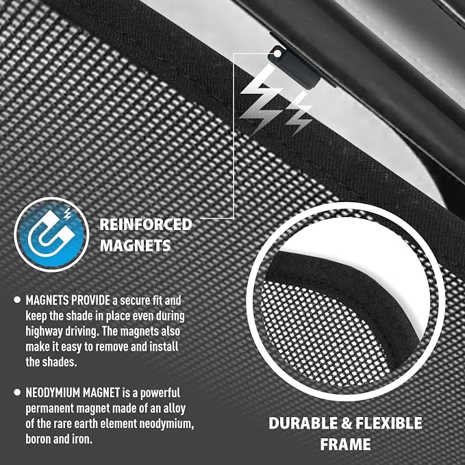 CLIM ART Magnetic Car Window Shades for Ford Escape 2020-2026 – Custom-Fit Sun Blocker Curtains, Side Window Covers, Essential Car Accessories for Camping, Baby, and Privacy Protection - MS0098 - Image 5