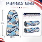 Car Seat Towel Cover 2 Pack for Front Seats, Sweat Absorbent Car Seat Protector with Non-Slip Backing, Waterproof Towel Car Seat Covers for Runners, Gym, Swimming, Beach, Pets, Nautical Waves - Image 7