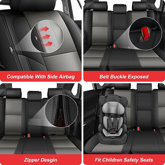 TTX LIGHTING Custom Fit for Toyota RAV4 Seat Covers 2013-2018 5-Seats | Original Seat Pattern | Full Coverage | Easy Install | Waterproof | Faux Leather | Shield Your Car Seats | All Season - Image 6