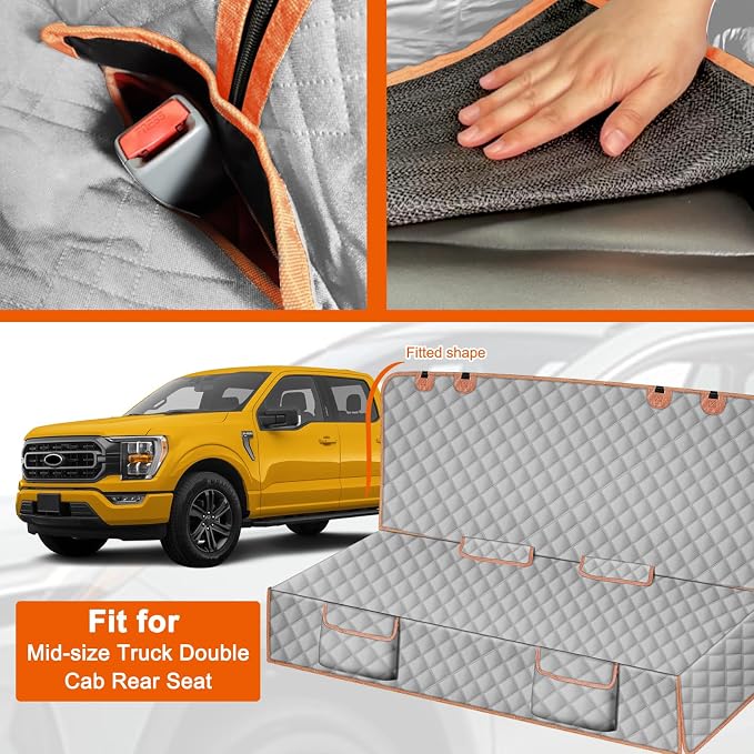 Dog Car Seat Cover for Mid-Size Truck, 600D Waterproof | for Toyota Tacoma/Hilux, Ford Ranger, Chevy Colorado/GMC Canyon, Nissan Frontier, Honda Ridgeline, Jeep Gladiator - Image 2