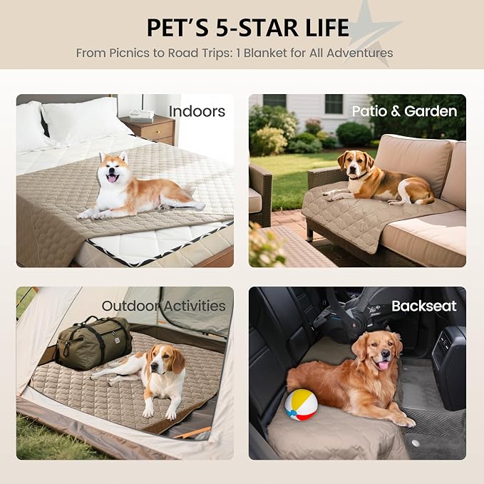 gogobunny Waterproof Armchair Covers for Pets, Anti Hair and Easy Care | Reversible Couch Protector, Resistant to Scratching, Small Size Suits Puppy and Cat Better, 30x30 Inch Dark Beige - Image 2