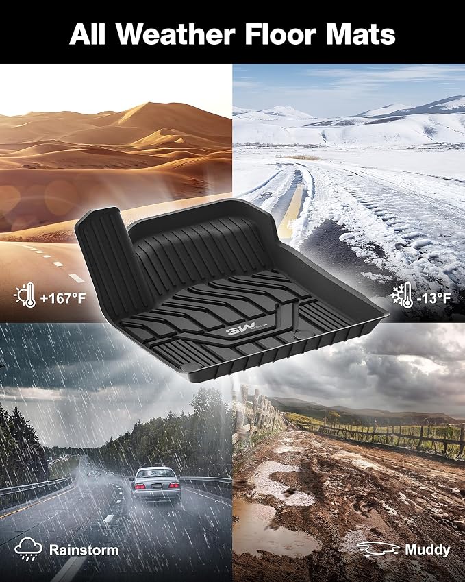 3W Floor Mats for Nissan Rogue 2014-2020 (NOT Rouge Sports/Select Models) | Anti-Slip, Waterproof Protection, TPE All Weather, Easy To Clean, Safety Comes First, Easy Installation, Custom Fit - Image 5