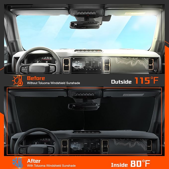 Custom Fit Windshield Sun Shade for Volvo XC60 2018-2025 - Full Coverage, 210T Reflective Fabric, Double-Layer Design - Blocks 99% UV Rays, Keeps Car Cool, Easy to Install and Store, Pack of 1 - Image 2