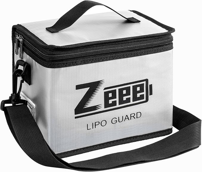 Zeee Fireproof Explosionproof Lipo Bag Battery Storage(8.46 x 6.5 x 5.71in) | Large Capacity Guard Pouch for Lipo Charge & Storage - Image 6