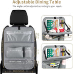 LUCMO Car Backseat Organizer with Foldable Tablet Holder, Grey | 6 Storage Pockets,Foldable Food Tray,Protectors Kick Mats,Travel Accessories,Seat Cover,Road Trip Essentials - Image 5