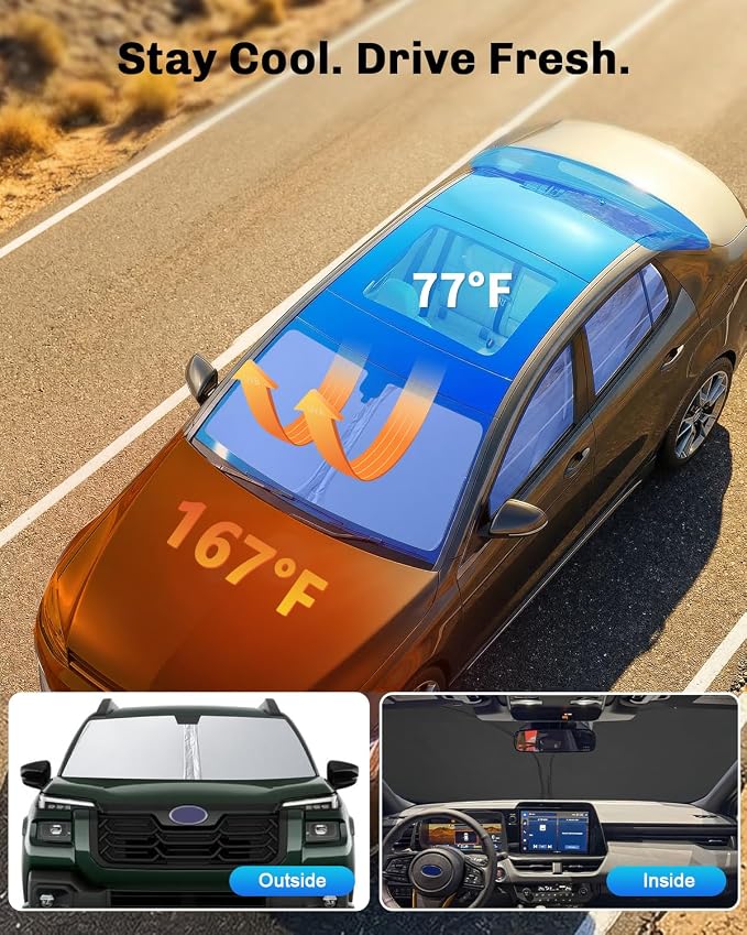 SXCY for 2026 Outback Windshield Sunshade 2026 Outback Accessories | Sunshade Foldable Sun Shield Sunshade Sun Protector Front Windows Block UV Rays - Image 4
