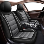 IKABEVEM Car Seat Covers for Nissan Leaf 2011-2025 2026, 2-Pack Front | Luxury Fuax Leather, Waterproof, Airbag Compatible, Easy to Install, Scratch‑Resistant Seat Protection, Black&Grey by IKABEVEM