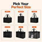 NZ home Insulated Food Bag, Portable Cooler Tote (3XL, Black, 1 Pack) | Large thermal bag, For cold & hot food, Soft sided cooler, Heavy duty carrier, Grocery shopping, Food delivery, Catering bag - Image 9