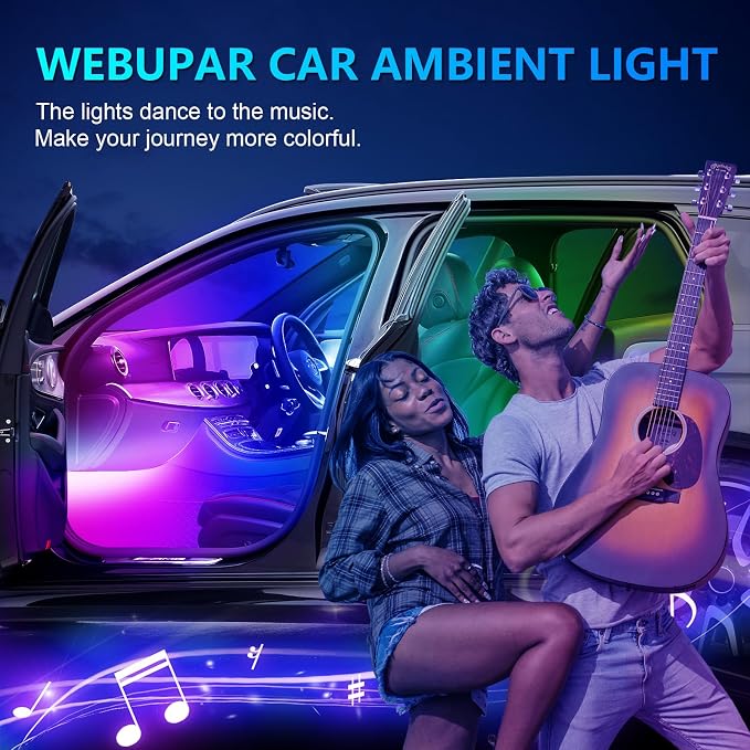 Dreamcolor Acrylic Ambient Lighting Car Lights – Wireless APP Control, Music Sync, Dynamic RGB Interior Car LED Strip Light Kit, 22-in-1 Customizable LED Neon Light Kits for Car Interior - Image 7