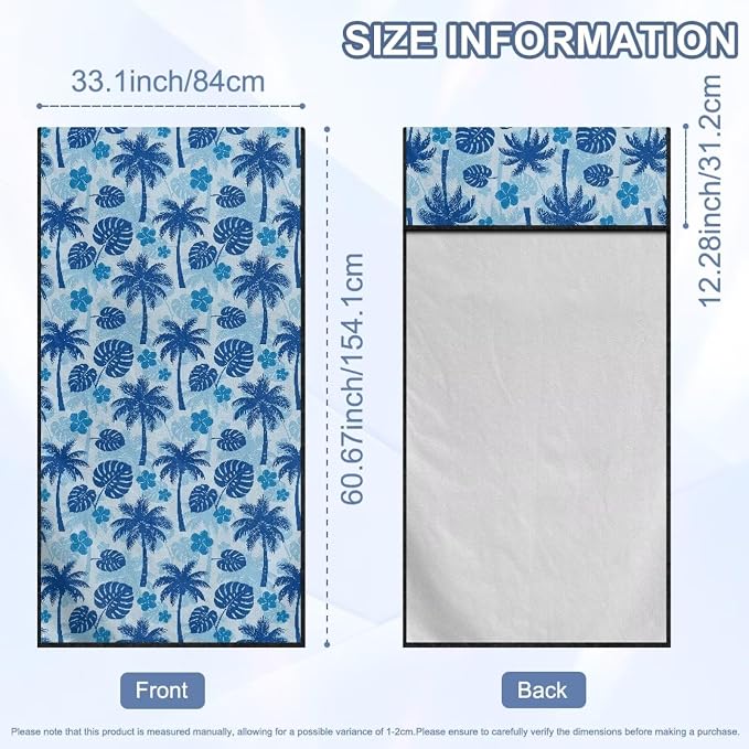 Palm Tree Print Car Seat Towel Cover Auto Front Seat Towel Cover | Sweat Seat Cover Protector with Storage Bag Hawaiian Palm Trees Print Car Interior Accessories Beach Yoga Swimming Towels - Image 7