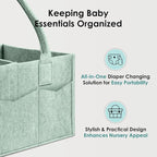 HIPHOP PANDA 2-Pack Diaper Caddy Organizer - Nursery Storage Bin & Car Organizer for Diapers, Wipes, and Baby Essentials - Dual-Color Solid Set (Grey/Green), Regular Size - Image 5