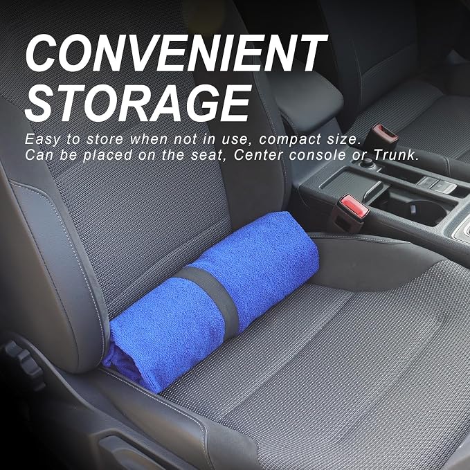 Sweat Towel Car Seat Cover Protector Front Seats for Gym Workout, Running, Swimming, Beach and Hiking, Waterproof Universal Seat Cover for Car, Trucks, Van & SUV (1, FSH-Blue/RED, Front) - Image 6