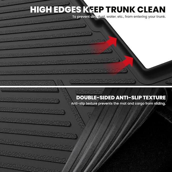 LASFIT Trunk Mat for Chevrolet Chevy Impala 2014-2020 Car Floor Mats | Not Fit Equipped with The Auto Stop/Start System, All Weather TPE, Custom Fit Black, Easy to Wash, Durable Trunk Mat - Image 3