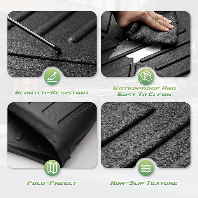 Cargo Liner for Hyundai Santa FE 2024 2025 2026, All Weather Cargo Mat for Santa Fe Accessories, Heavy Duty Trunk Mat with Backrest Mats, Car Accessories - Image 4