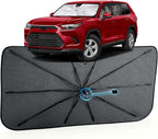 Windshield Sun Shade Umbrella for Toyota Grand Highlander 2024-2026 | [Reflective Coated Fabric] Car Shades Sun Visor Keep Car Cool and Protects Interior, 1:1 Exact Fit by MakeLifeBetter