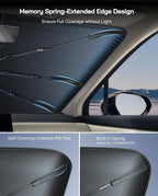 Pigenius Windshield Sun Shade Umbrella for Mercedes-Benz GLE SUV 2020-2026. Foldable Umbrella Sunshade with Silver Heat Shield to Keep Cool UDS - Image 3