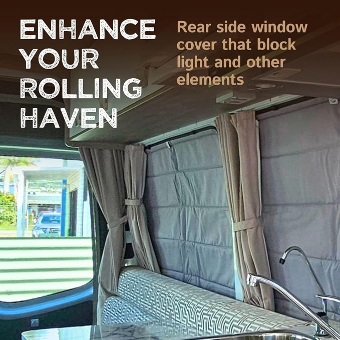 Living in a Bubble Insulated Blackout Mid Right Side Window Cover for Mercedes Sprinter Van Year 2007-2026 144" Length MWB, NCV3 & VS30 (Bare Metal Frame) - Image 3