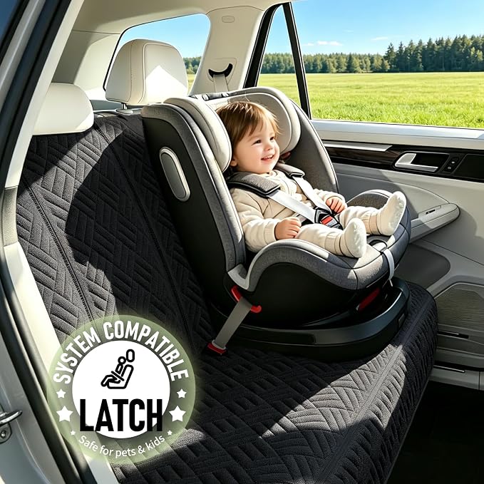 Dog Car Seat Cover for Back Seat, Waterproof 600D Oxford Protector | Non Slip Scratch Resistant Bench Cover, Easy to Clean, Fits Full-Size Trucks/SUVs, 60 Inch, for Travel and Daily Use, - Image 6