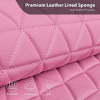 CAR PASS Bling Diamond Pink Leather Car Seat Covers Full Sets Interior Sets, Waterproof Shining Glitter Sparkly Crystal Universal Armrest Fit for Automotive Truck SUV Cute Women Girl, Pink Rhinestone - Image 5