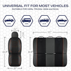 Skechers Air-Cooled Memory Foam Seat Covers,Mesh Thick Car Seat Covers,Piping Leather Car Seat Cover,Airbag Compatible,Automotive Comfort for Most Cars, Vans, Trucks, SUV(Brown, Full Set) - Image 5