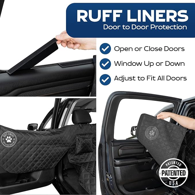 Ruff Liners XL Dog Hammock for Car, Waterproof - As Seen on Shark Tank | Patented door panel protection, waterproof, machine-washable, heavy-duty materials with touch fasteners and belt slots - Image 2
