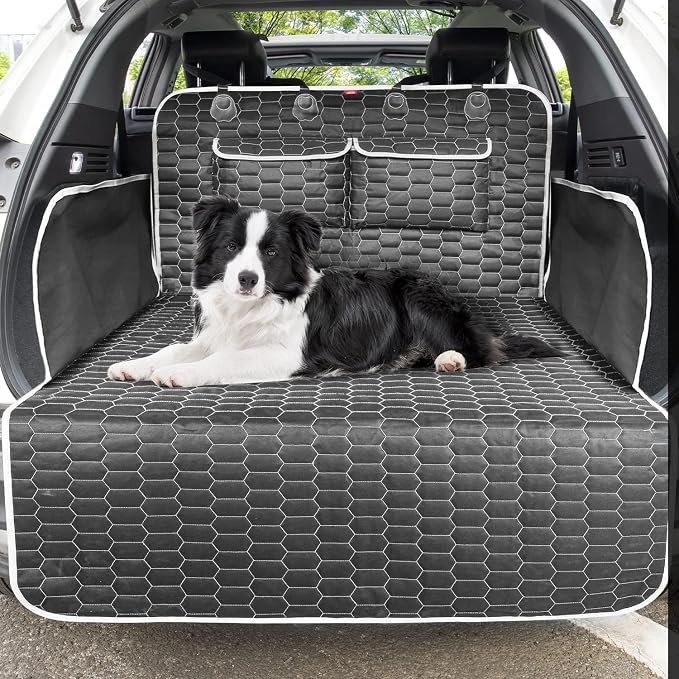 Oasser Cargo Liner for Dogs, Waterproof Trunk Cover 40.5x72.8in | Side Flaps and Bumper Protector, 2 Storage Pockets, Non-Slip PVC Bottom, 600D Oxford Cloth, for SUV Sedan Van - Image 8