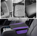 Leather Car Center Console Cover with Side Pockets,Stylish Car Decorations Interior Armrest Cover for Car Seat Organizer,Universal Center Console Protector Fit Car SUV Truck (Purple) - Image 3