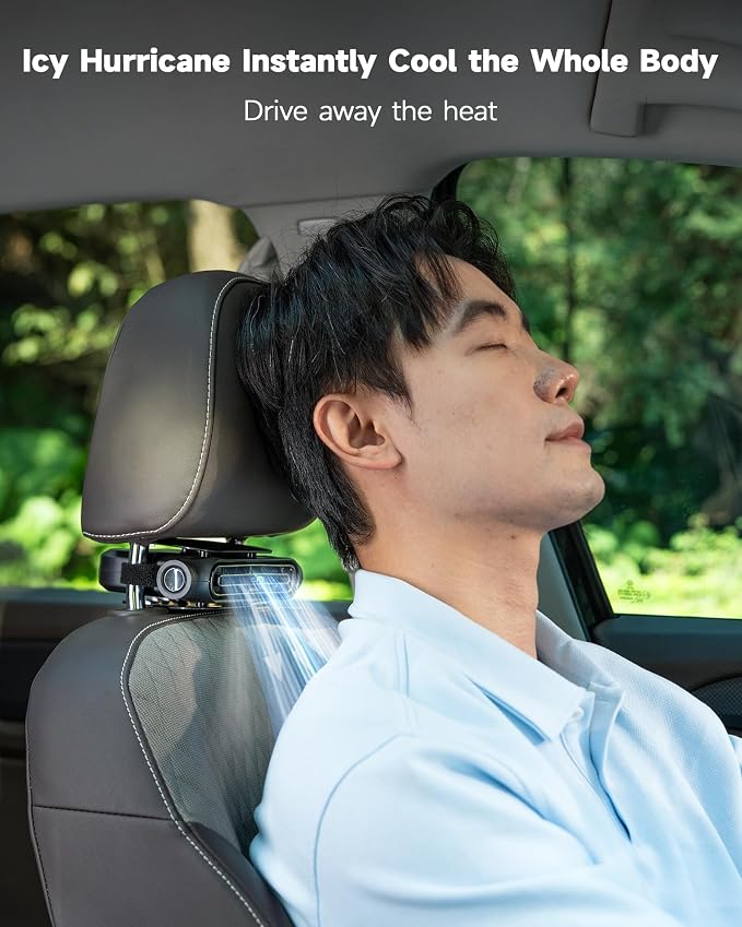 2026 NEW Car Seat Fan, Invisible Car Headrest Cooling Fan, USB Backseat Fan Portable Vehicle Design with 3 Adjustable Wind Speeds for Most Cars Vehicle Jeep Van RV Truck - Image 3