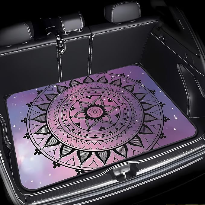 Universal Car Trunk Mat 29" x 39", Purple Datura Print All Weather Trunk Protection Cargo Liner, Durable Cargo Mat Rear Trunk Liner, Stylish Vehicle Interior Accessories Suitable for Most Car Models - Image 5
