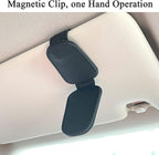 KIWEN 4 Packs Sunglasses Holders for Car Visor, Magnetic Leather Glasses Eyeglass Clip for Car, Ticket Card Clip Sunglasses Mount, Car Visor Accessories Gadgets(4, Black) - Image 2