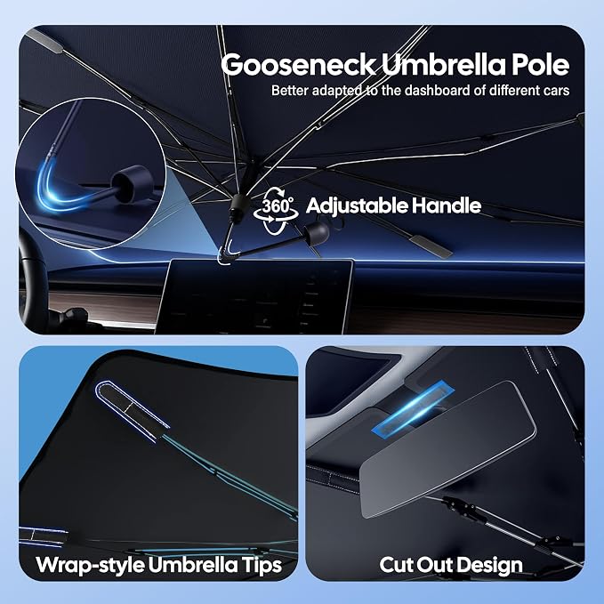 EcoNour Windshield Sunshade & Window Tint for Hyundai Tucson 2022 2023 2024 2025 2026 | Front Windshield Sun Shade UV Protection Heat Blocker | Foldable Car Sun Visor Interior Accessories - Image 4