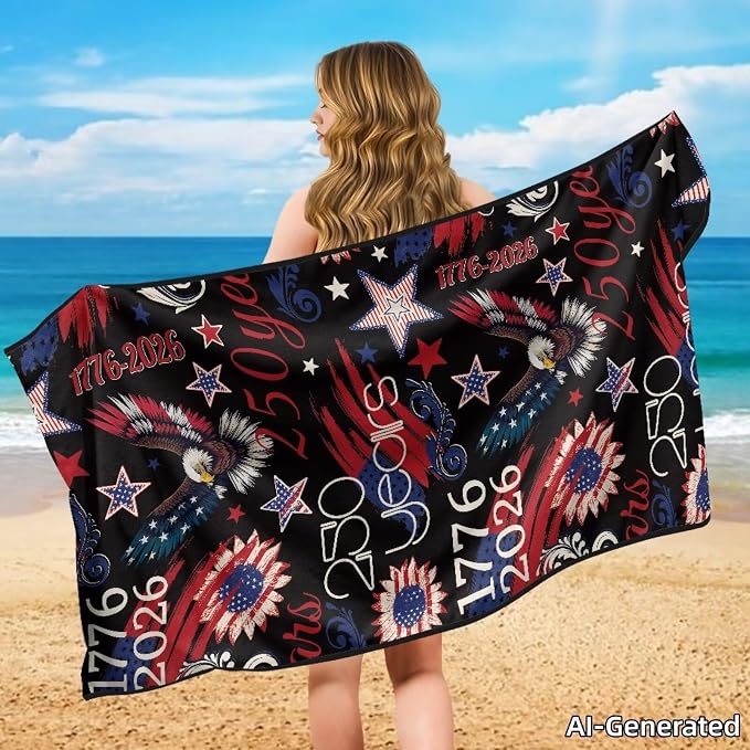 SEANATIVE Car Seat Covers Easy Install Car Seat Towel Covers Scratch-Resistant Seat Cushion Protectors for Dogs, Kids, Beach Absorbent Sports Towel, America 250 Years Eagle Print - Image 4