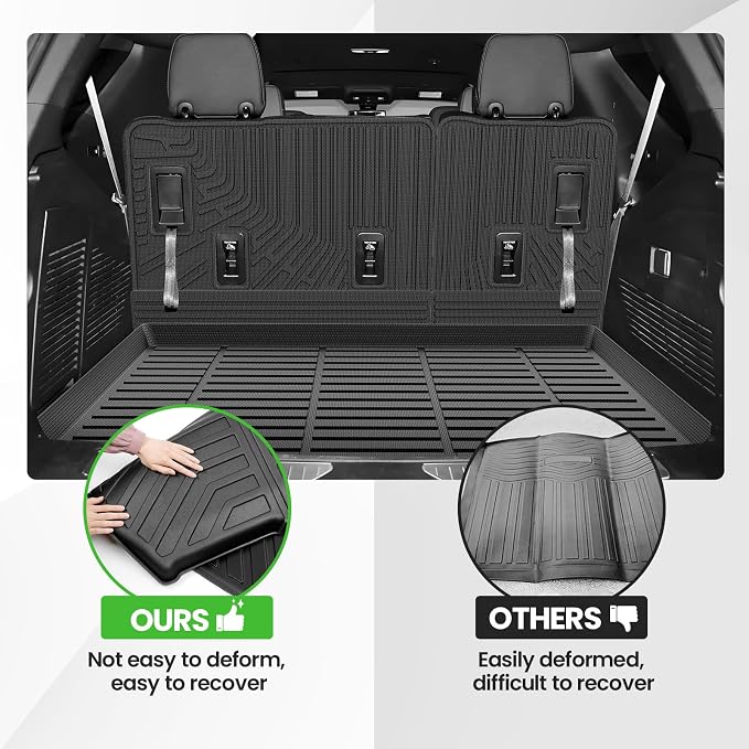 Cargo Liner for Chevy/Chevrolet Suburban & GMC Yukon XL 2021-2025 2026, All Weather Cargo Mats for Suburban Accessories, Heavy Duty TPE Trunk Mat, Car Accessories - Image 6