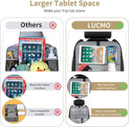 LUCMO Car Backseat Organizer with Foldable Tablet Holder, Grey | 6 Storage Pockets,Foldable Food Tray,Protectors Kick Mats,Travel Accessories,Seat Cover,Road Trip Essentials - Image 7
