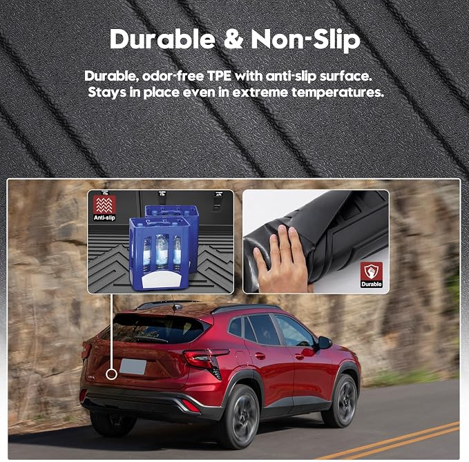 T TGBROS Floor Mats for Chevrolet Trax/Buick Envista 2024-2025 2026 All-Weather Full Set Custom Fit TPE Liners Cargo Liner Trunk for Trax/Envista Accessories 5PCS - Image 4