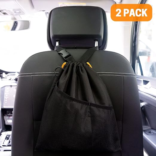 GNEGNI 2PCS Hanging Car Garbage Can - Waterproof Leakproof Trash Bag | Car Trash Can with Durable Leakproof Lining, Keeps Vehicle Clean and Neat - Image 2