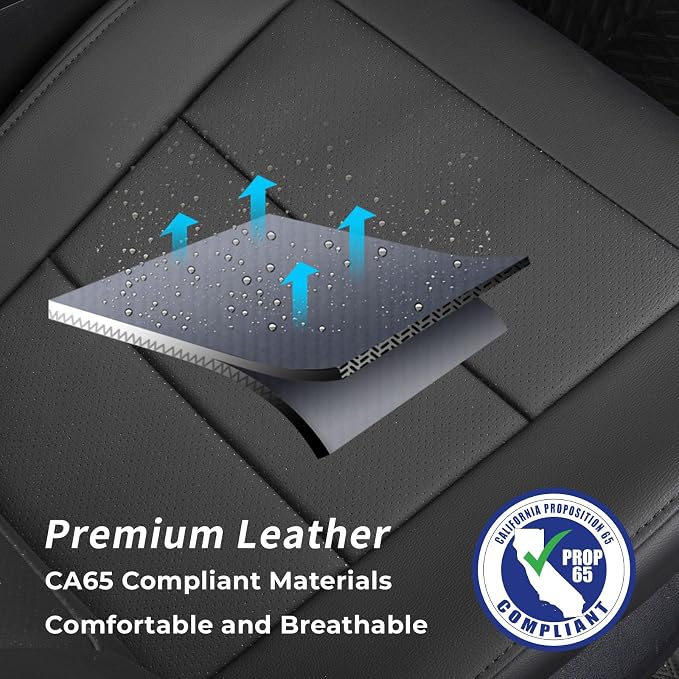 coverdream Custom Fit Corolla Hatchback Car Seat Covers for 2019-2024 2025 2026 Toyota Corolla Hatchback SE,XSE,Nightshade,Luxury Waterproof Leather Car Seat Protector (Full Set,Black) - Image 6
