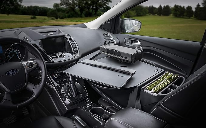 AutoExec AE-RMCD-PS-BT Roadmaster Car Desk for Your Vehicle Workstation and Mobile Office, Black with Printer Stand | Vehicle Workstation, Mobile Office, Printer Stand - Image 2