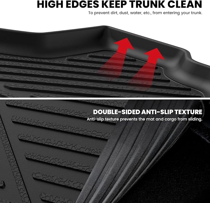 LASFIT Cargo Mat for Dodge Challenger 2011-2023 | All Weather TPE Custom Fit Cargo Trunk Mat Liner Accessories, Black - Image 3