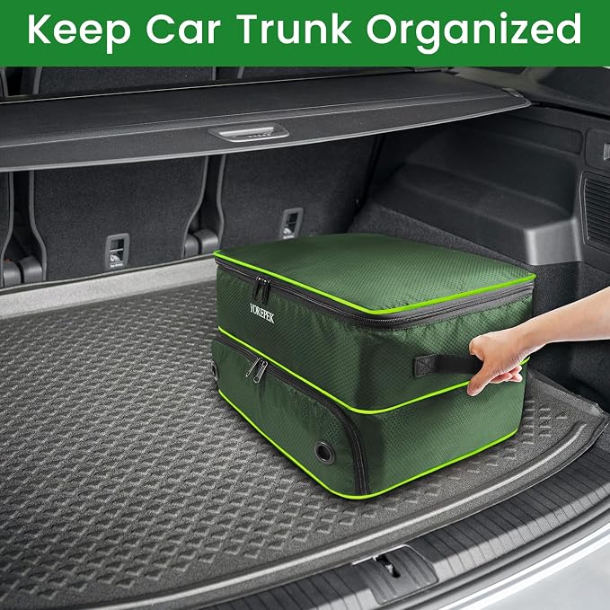 YOREPEK Golf Gifts for Men, 2 Layer Golf Trunk Organizer for 2 Pair Shoes | Waterproof Car Trunk Locker with Separate Ventilated Compartment for Balls, Tees, Clothes, Gloves, Birthday Gifts for Golfers - Image 8