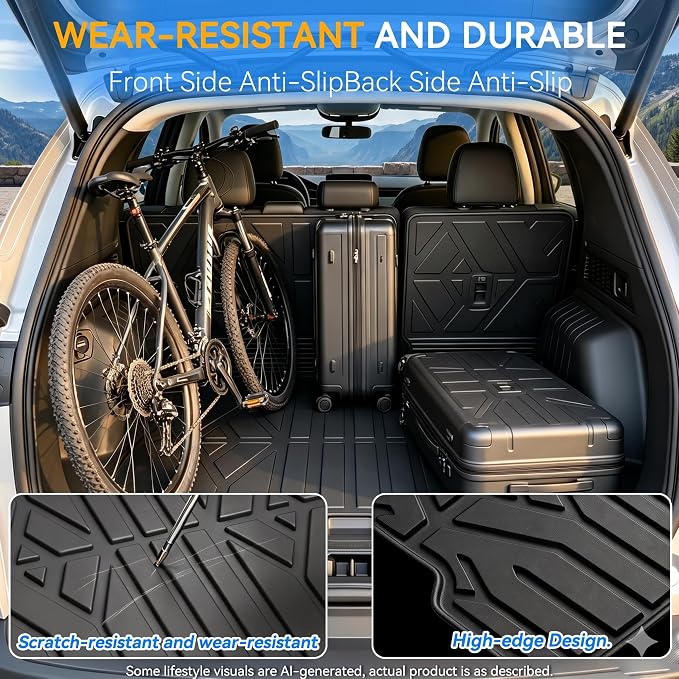 GYGY Cargo Mat Trunk Liner with Backrest Mats, Fit for 2020-2025 2026 Ford Escape(Only Gas), All Weather Waterproof TPE Rear Cargo Tray - Image 6