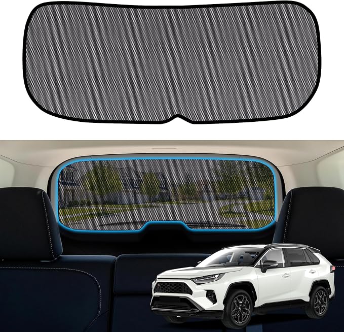 RAV4 Window Shades 2019-2024, Rear Window Mesh, 1PC | Custom Fit Window Shades, Breathable Mesh Blocks UV Rays, Reduces Heat & Glare, Creates Comfort for Babies & Rear Passengers by KOCZIL