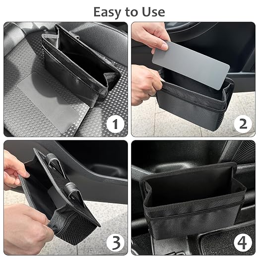 Accmor Collapsible Car Trash Can, Vehicle Garbage Organizer Holder Bin with One Roll Trash Bag, Waterproof Hanging Mini Auto Dustbin Accessories Storage Container for Vans, SUVs - Image 4