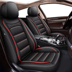 IKABEVEM Car Seat Covers for Kia Rio 2013-2025 2026, 2-Pack Front | Luxury Fuax Leather, Waterproof, Airbag Compatible, Easy to Install, Scratch‑Resistant Seat Protection, Redline by IKABEVEM